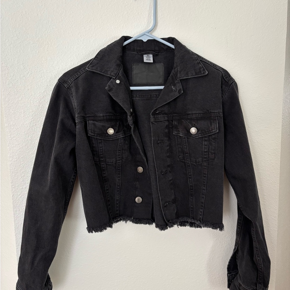 H&M Black Denim Cropped Jacket